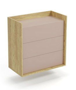 Комод MOBIUS 3S Натуральный Гикори/Античный Розовый HALMAR