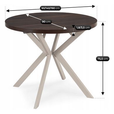 Розкладний обідній стіл Mebel Elite LUGO 90(190)* 76 см Горіх/Кашемір