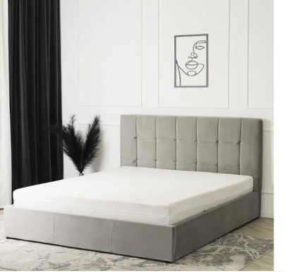 Кровать двуспальная бархатная MEBEL ELITE PANAMA Velvet 160x200 см Серый
