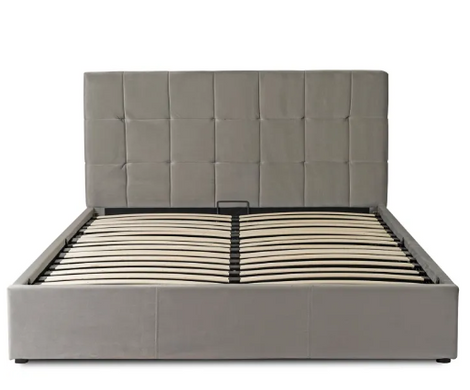 Кровать двуспальная бархатная MEBEL ELITE PANAMA Velvet 160x200 см Серый