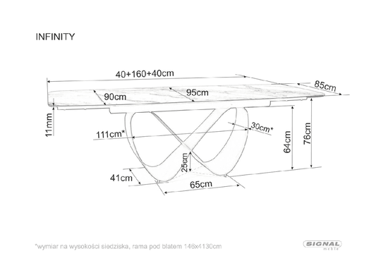 Стол INFINITY CERAMIC Беж Травертин/Кашемир 160(240)X95 SIGNAL