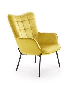 Крісло Castel Velvet Жовтий HALMAR
