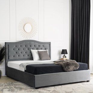 Кровать MEBEL ELITE APOLLO Welur 160x200 см Серый