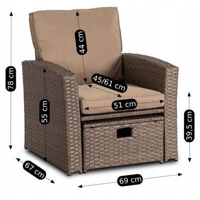 Комплект садових меблів MEBEL ELITE FLORYDA Бежевий