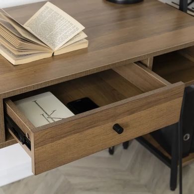 Письмовий стіл MEBEL ELITE LAMICA 100 см Горіх / Чорний
