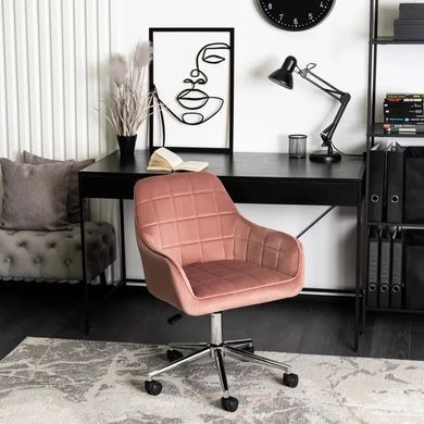 Кресло офисное поворотное бархатный MEBEL ELITE FABIO Velvet Розовый