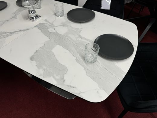 Стол Armani Ceramic Белый / Черный 160(220)х90 см SIGNAL
