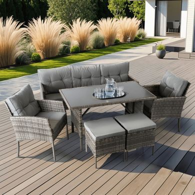 Комплект садових меблів MEBEL ELITE ATLANTA Сірий