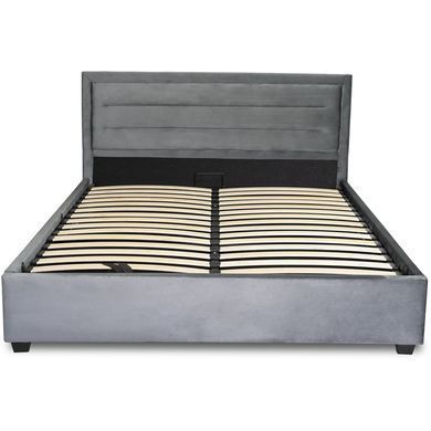 Кровать MEBEL ELITE BLOOM Welur 160x200 см Серый