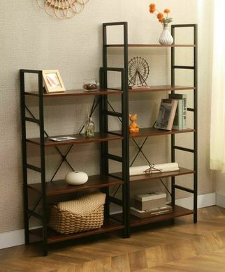 Стеллаж Loft R4 Темный орех/Черный SIGNAL