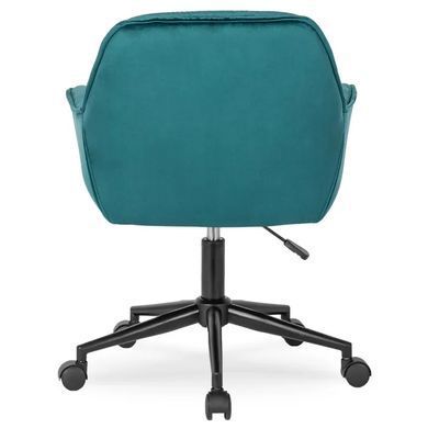 Кресло офисное поворотное бархатный MEBEL ELITE MILAN 2 Velvet Бирюзовый / Черный