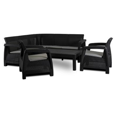 Комплект садових меблів MEBEL ELITE INDIANA Чорний