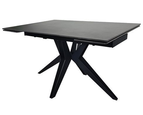 Стол INTARSIO VINCENT CERAMIC 140(200)*90 Графит мат/Черный