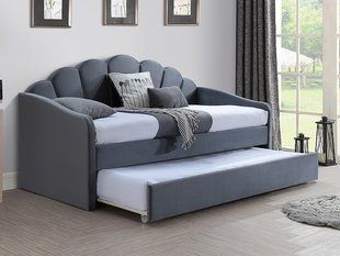 Ліжко BELLA Velvet 90x200 см Сірий SIGNAL