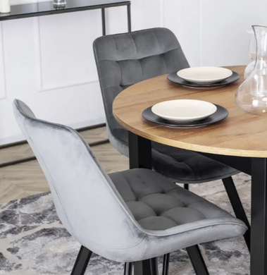 Стол кухонный раскладной MEBEL ELITE HARRY 102-142х102 см дуб ривьера / черный