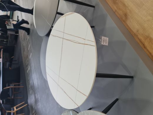 Комплект журнальных столиков Kora B 80x80 см Эффект Мрамора Белый/Черный /Черный Мат SIGNAL
