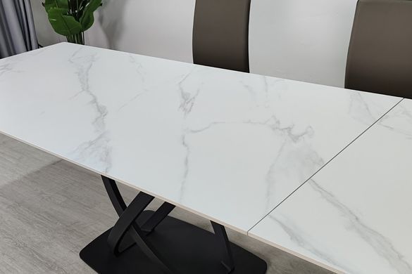 Стіл INTARSIO HILDA CERAMIC 160(240)*90 Білий мат/Чорний