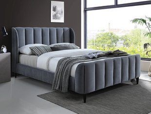 Ліжко CARINA Velvet 160х200 см Сірий SIGNAL