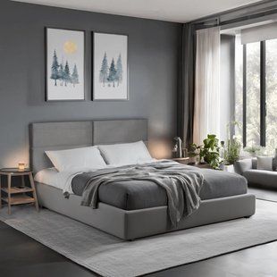 Кровать MEBEL ELITE TULSA 160x200 см Серый