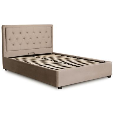 Кровать MEBEL ELITE CROS Welur 160x200 см Бежевый