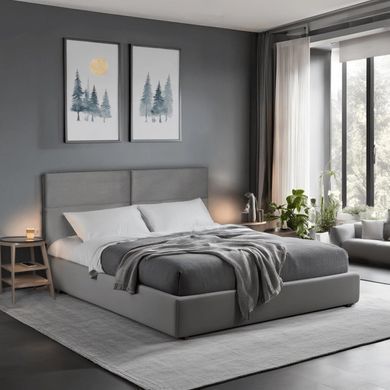 Кровать MEBEL ELITE TULSA 160x200 см Серый