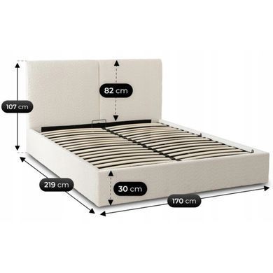 Кровать MEBEL ELITE MARSYLIA Boucle 140x200 см Кремовая