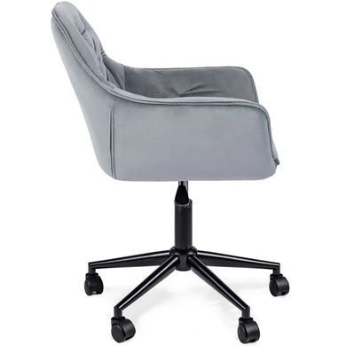 Кресло офисное поворотное бархатный MEBEL ELITE MILAN 2 Velvet Серый / Черный