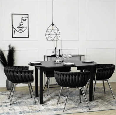Стол кухонный раскладной MEBEL ELITE HARRY 102-142х102 см черный