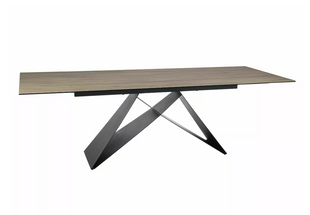 Стол Westin Ceramic BRĄZ SABBIA 160(240)X90 см Свет Коричневый Мат / Черный SIGNAL