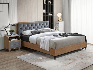 Ліжко DONNA Velvet 160х200 см Сірий SIGNAL