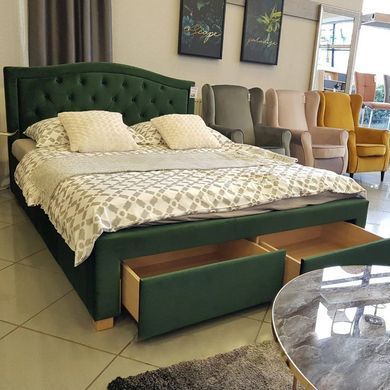 Ліжко Electra Velvet Зелений 160х200 см SIGNAL