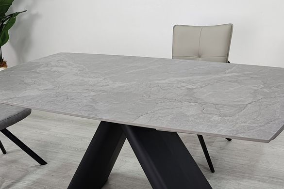 Стол INTARSIO GREYSON CERAMIC 160(240)*90 Серый мат/Черный