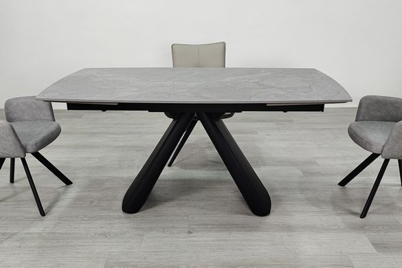 Стол INTARSIO GREYSON CERAMIC 160(240)*90 Серый мат/Черный