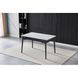 Стіл INTARSIO BONN CERAMIC 130(180)*80 білий глянець/чорний каркас