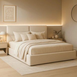 Кровать MEBEL ELITE MARSYLIA Boucle 160x200 см Кремовая