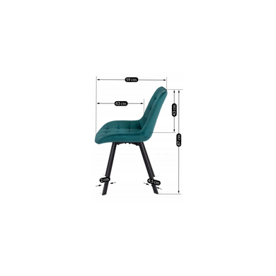 Стул бархатный MEBEL ELITE RICK Velvet Бирюзовый