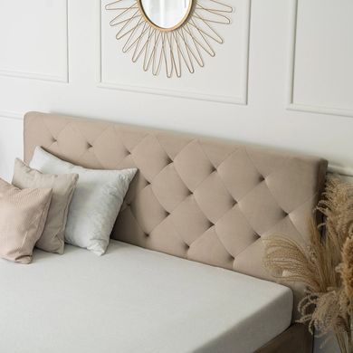 Ліжко MEBEL ELITE QUEEN Welur 160x200 см Бежевий