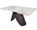 Стол INTARSIO AGNES CERAMIC 160(240)*90 Белый позолоченный мат/коричневый