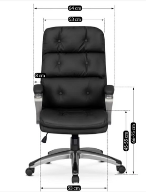 Крісло офісне обертове MEBEL ELITE STRATO Екошкіра: Чорний