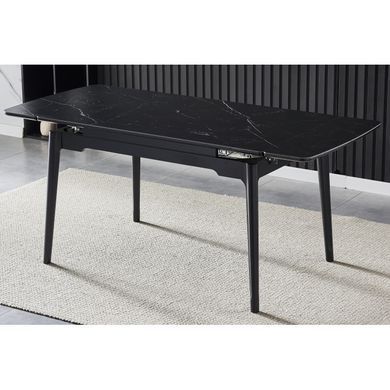 Стіл INTARSIO BONN CERAMIC 130(180)*80 чорний мат/чорний каркас