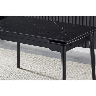 Стіл INTARSIO BONN CERAMIC 130(180)*80 чорний мат/чорний каркас