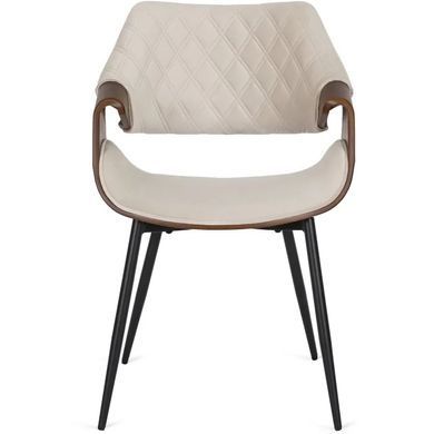 Стул бархатный MEBEL ELITE DAKOTA Velvet бежевый / ореховый