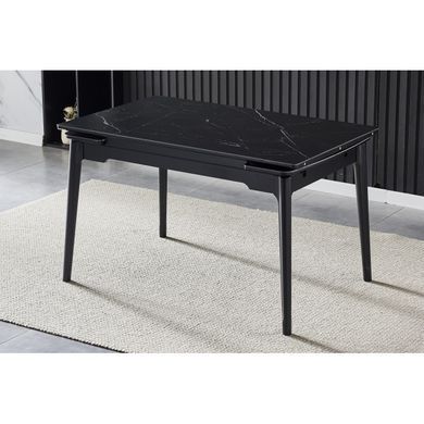 Стіл INTARSIO BONN CERAMIC 130(180)*80 чорний мат/чорний каркас