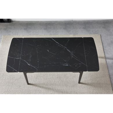 Стіл INTARSIO BONN CERAMIC 130(180)*80 чорний мат/чорний каркас