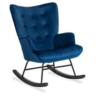 Крісло-гойдалка оксамитове MEBEL ELITE ELIS Velvet Синій