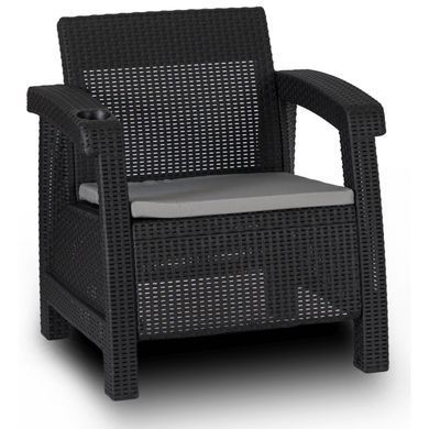 Комплект садових меблів MEBEL ELITE OKLAND Чорний