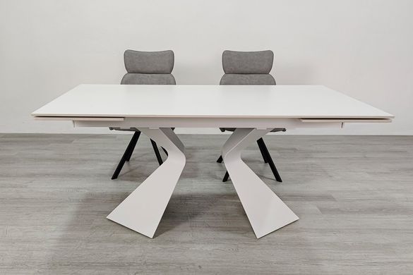 Стіл INTARSIO LAURA CERAMIC 160(240)*90 Білий мат/Білий