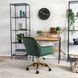 Кресло офисное поворотное бархатный MEBEL ELITE MILAN Velvet Зелёный / Золотой