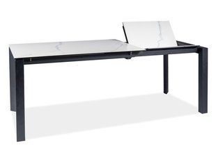 Стол METROPOL CERAMIC 120(180)x80 см Белый Мрамор / Черный Мат SIGNAL