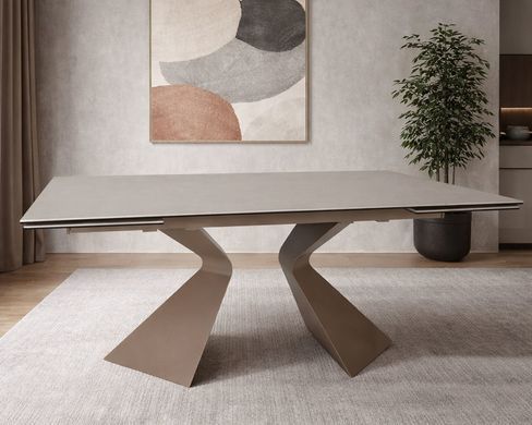 Стіл LAURA CERAMIC 160(240)*90 бежевий мат/бежевий